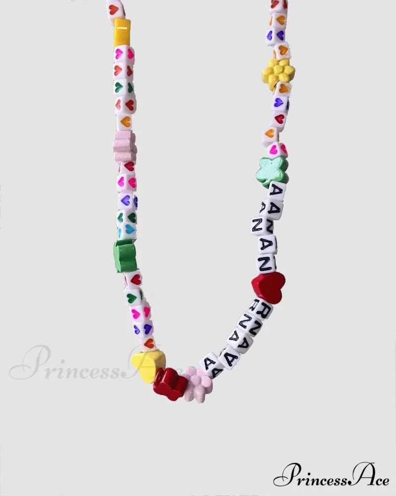 Necklace Tangled Beaded with Words