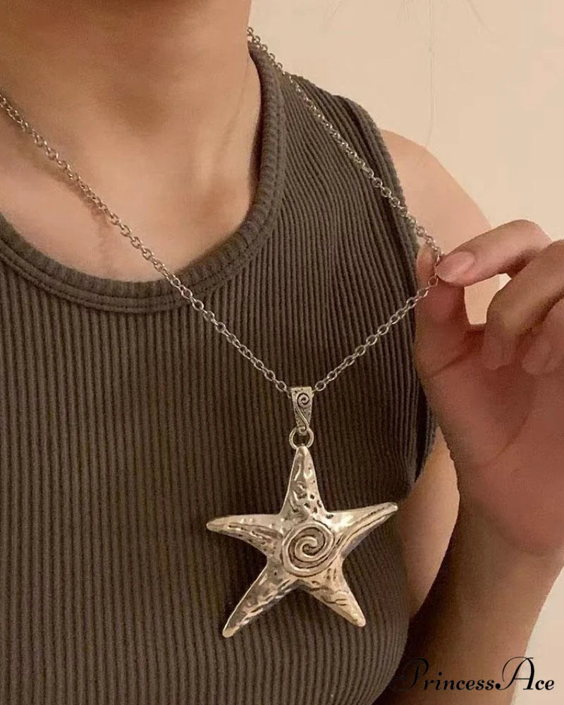 Necklace Washed Pendant Star - Up
