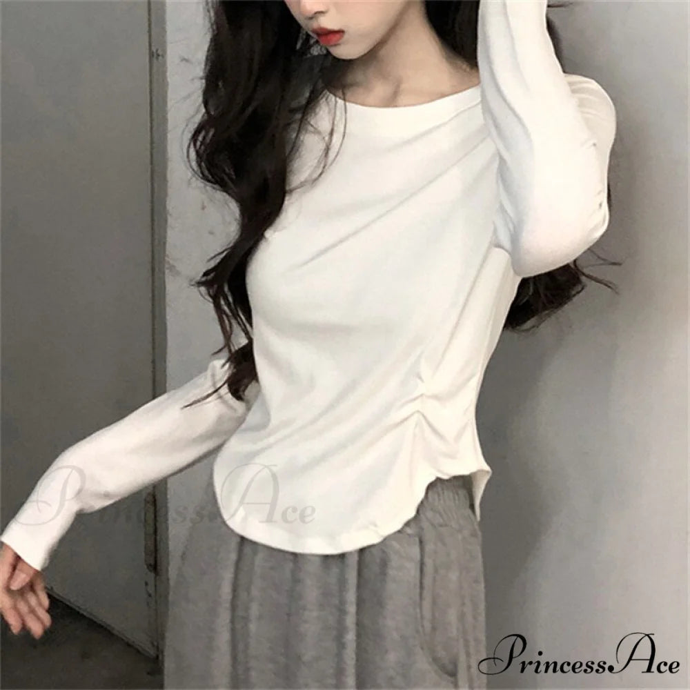 Neckline Shirts White Turn Casual Office Ladies for Arm Slim Long Blouse 2024 Fashion Women Korean T Down Tee Top o