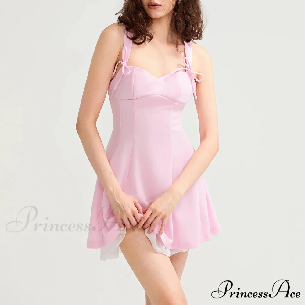 Necktie Band Skater Mini Dress minidress-250223