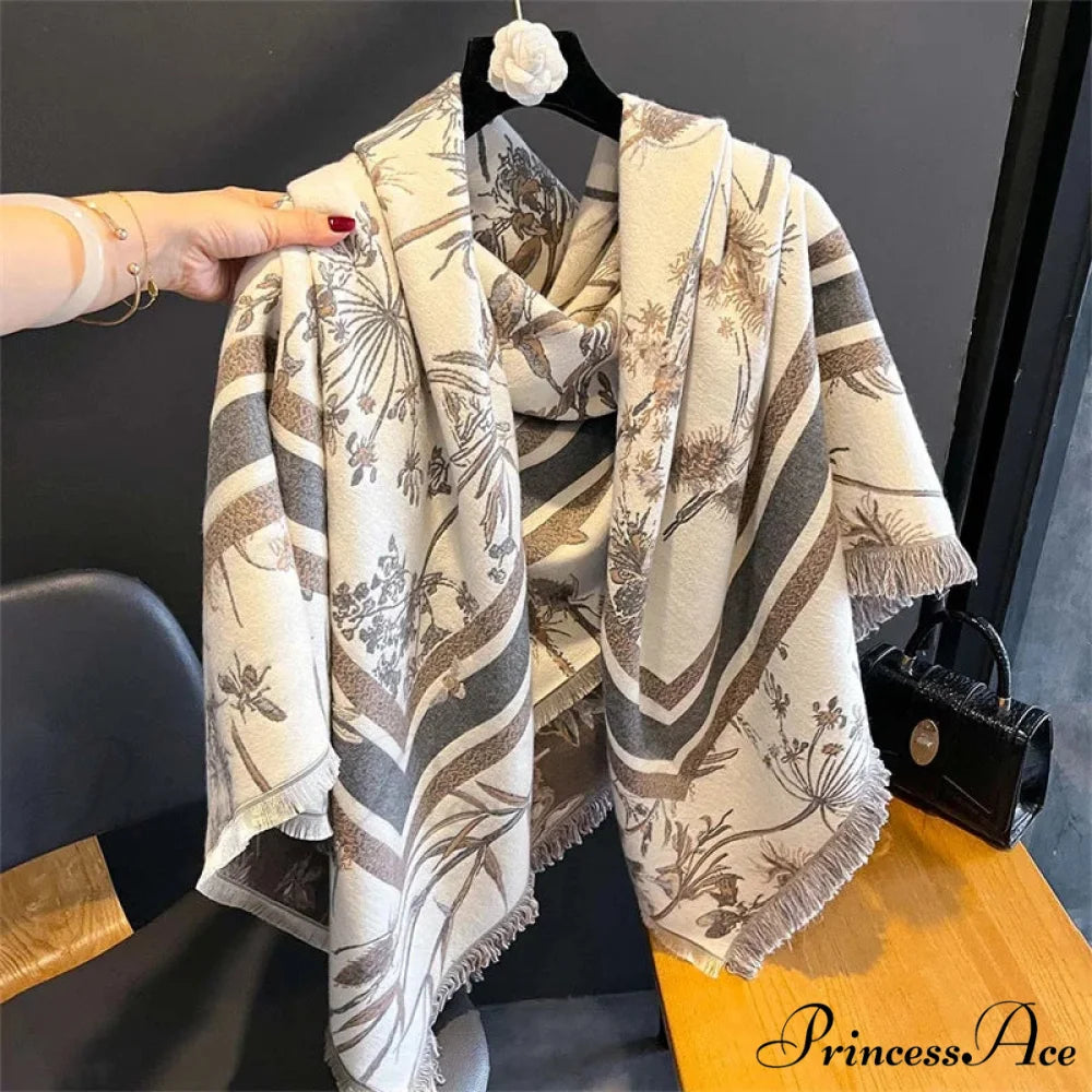 Needlework Cashmere Winter Scarf beige scarf-241228