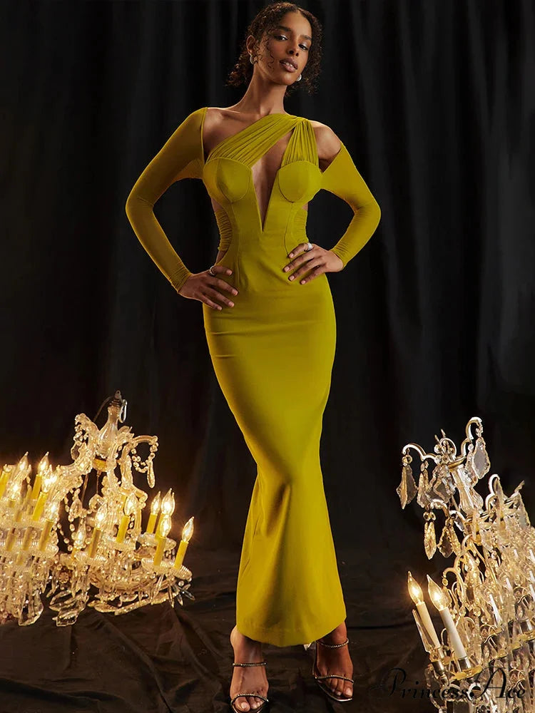 Net Patchwork Sleek Bodycon Holiday Dress Green / S vacationdress-250223