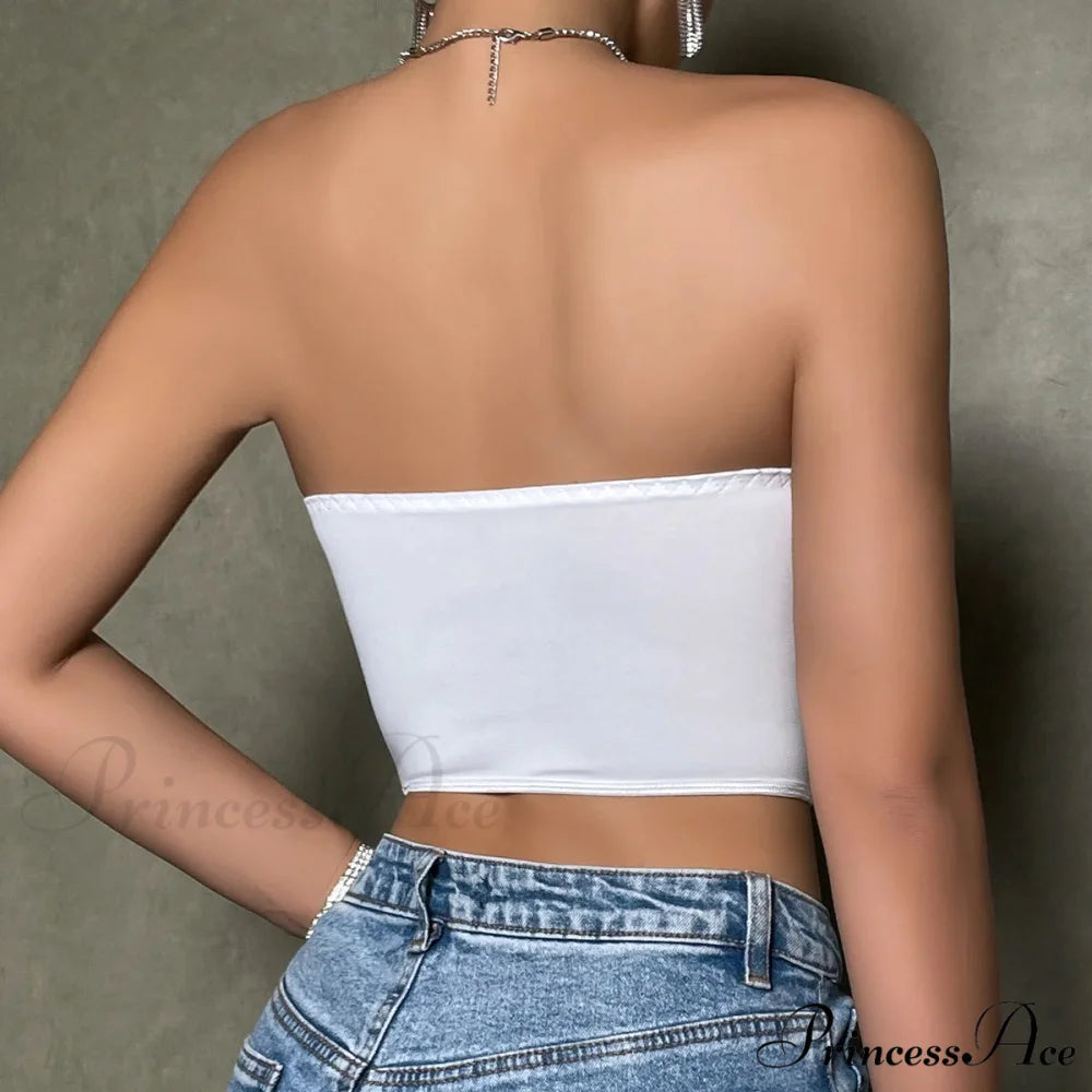 Net Urban Fashion Fishbone Flower Short Top croptop-250126