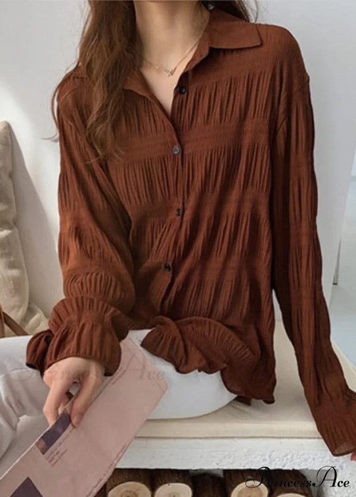 Neviya Shirt M / coffee