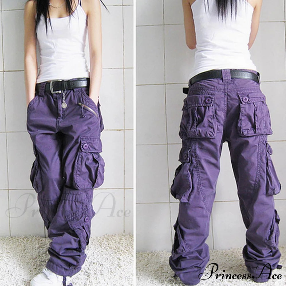 New Arrival Fashion Hip Hop Loose Pants purple / XS