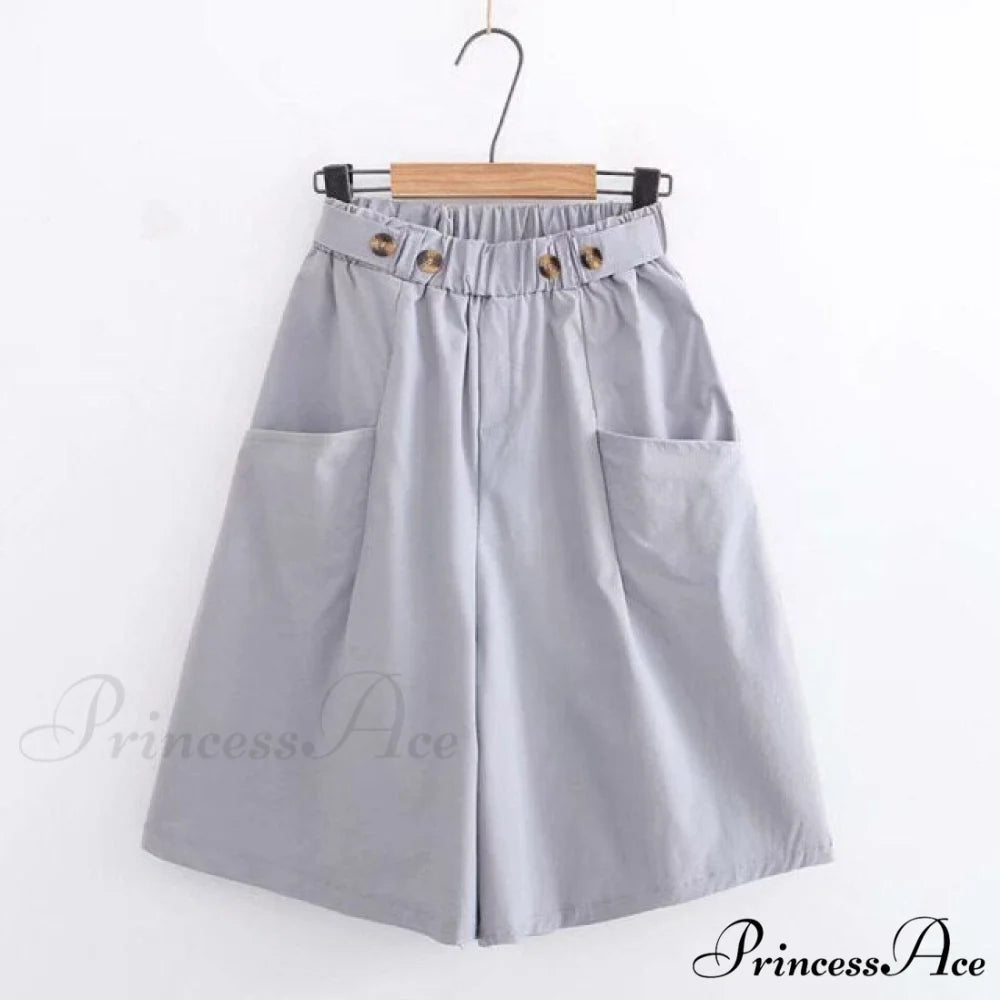 New Casual Cargo Shorts Grey Blue / One Size