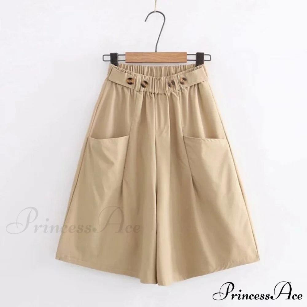 New Casual Cargo Shorts Khaki / One Size