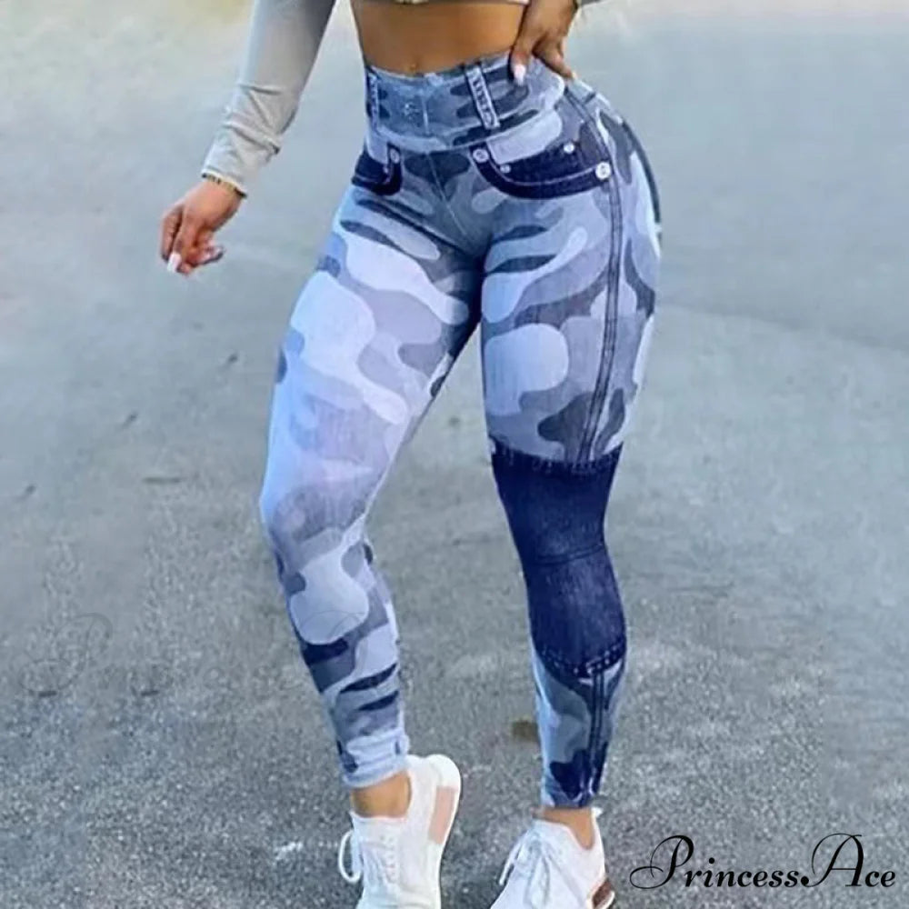 New Fashion Camouflage Print Skinny Pants