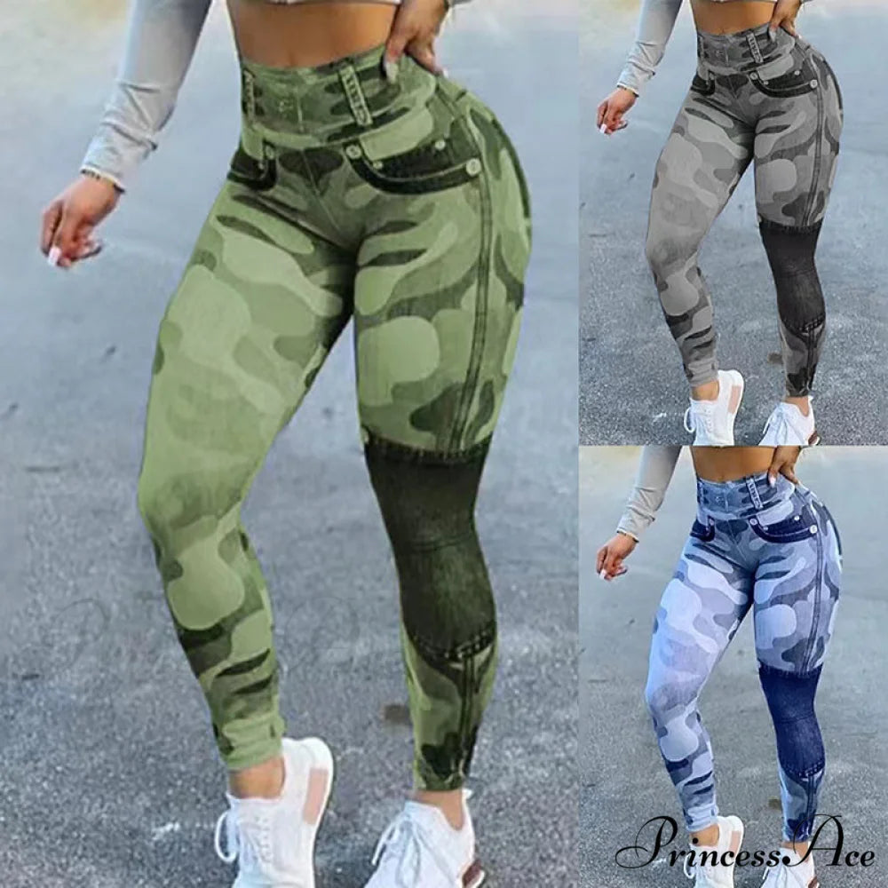 New Fashion Camouflage Print Skinny Pants