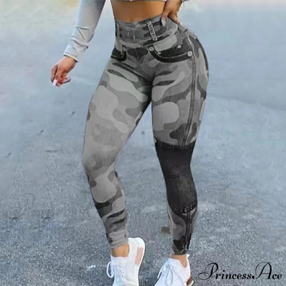 New Fashion Camouflage Print Skinny Pants