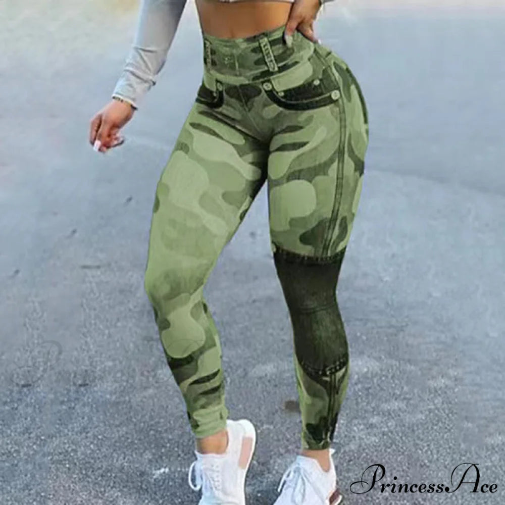 New Fashion Camouflage Print Skinny Pants