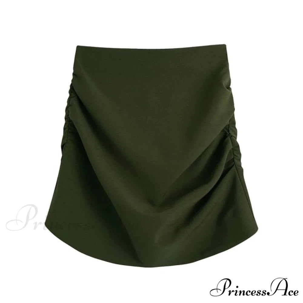 New Fashion Double Breasted Slim Blazer Army Green / M