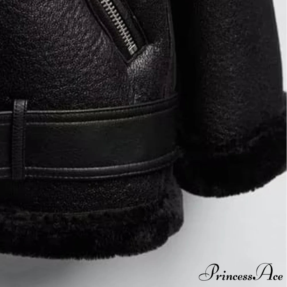 New Faux Leather Double Sided Coat