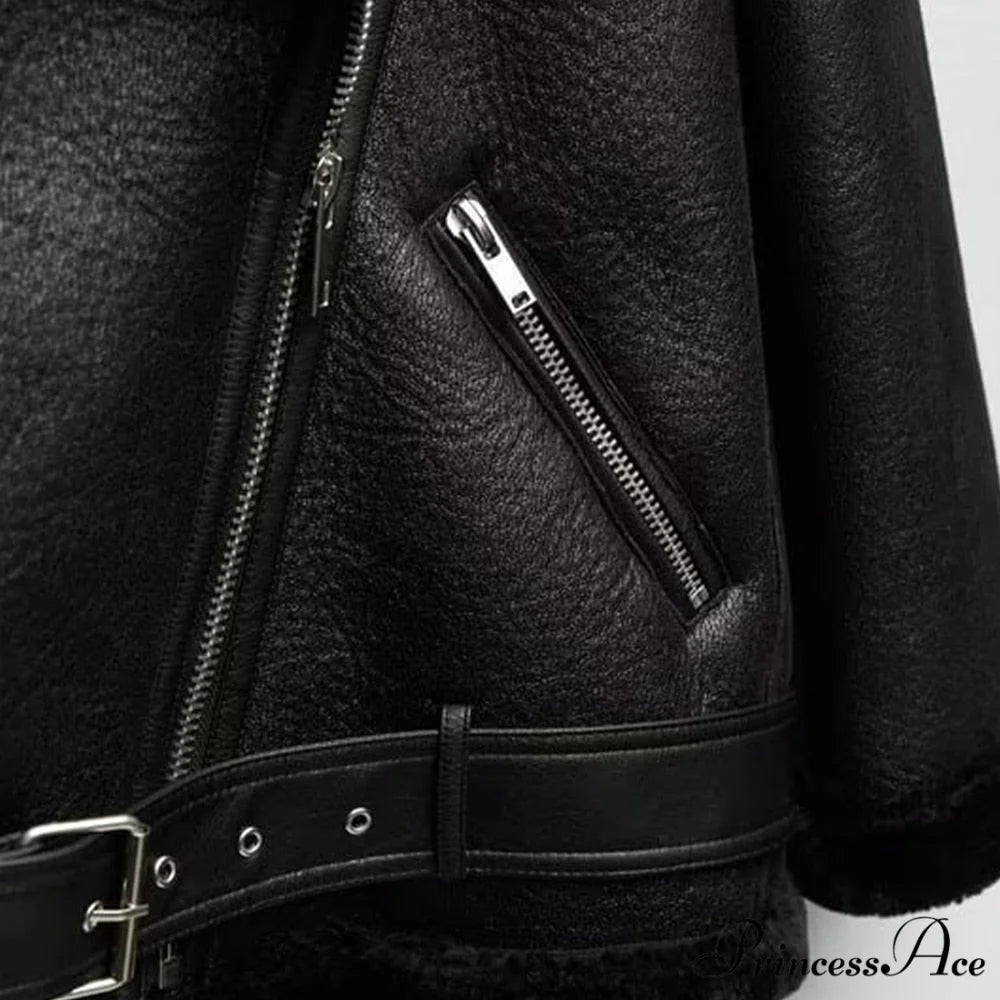 New Faux Leather Double Sided Coat