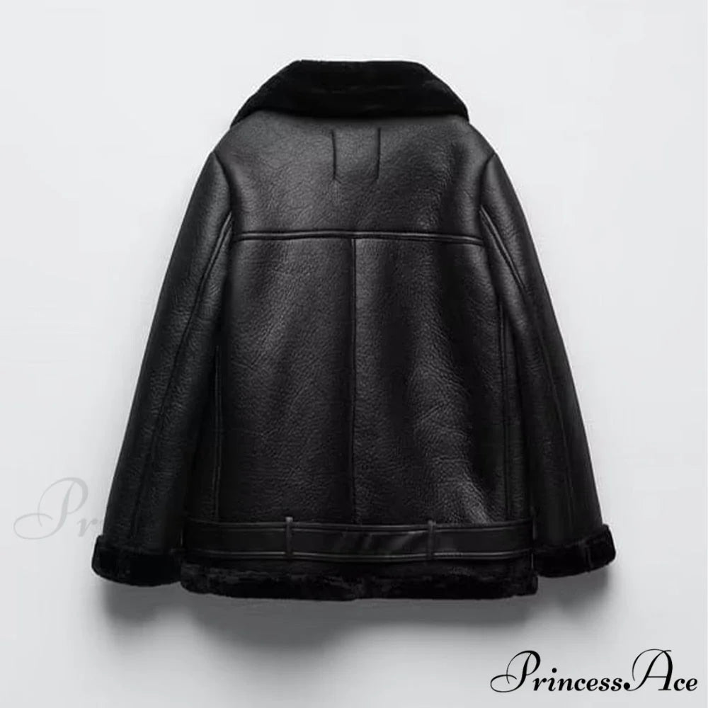 New Faux Leather Double Sided Coat