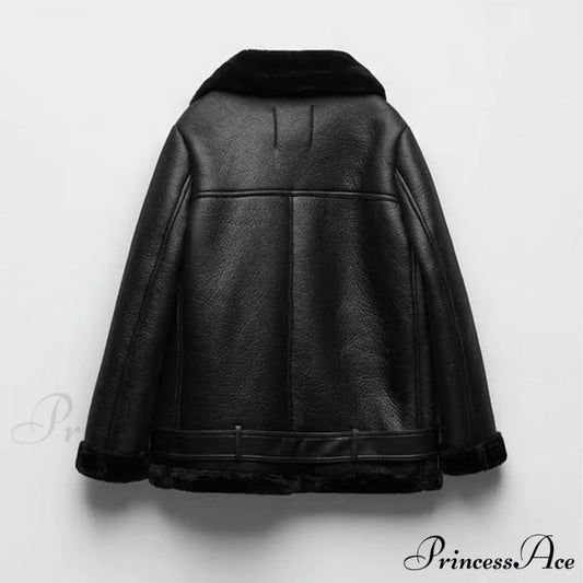 New Faux Leather Double Sided Coat