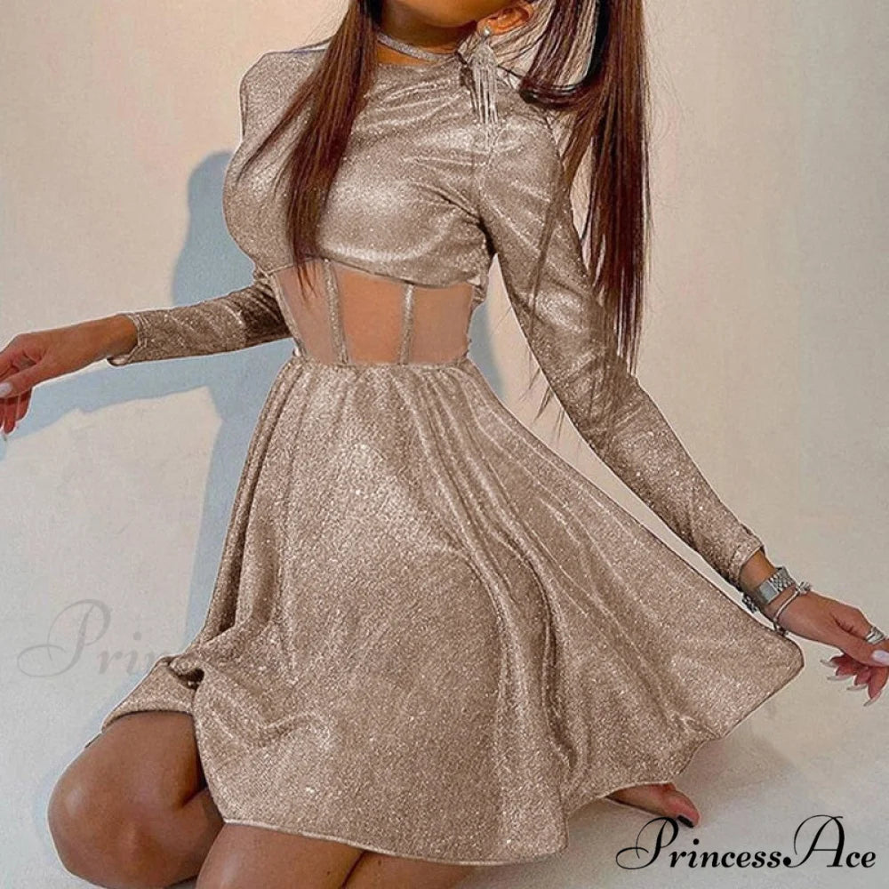 New Femme Sexy hiny Bright Fluffy Dress