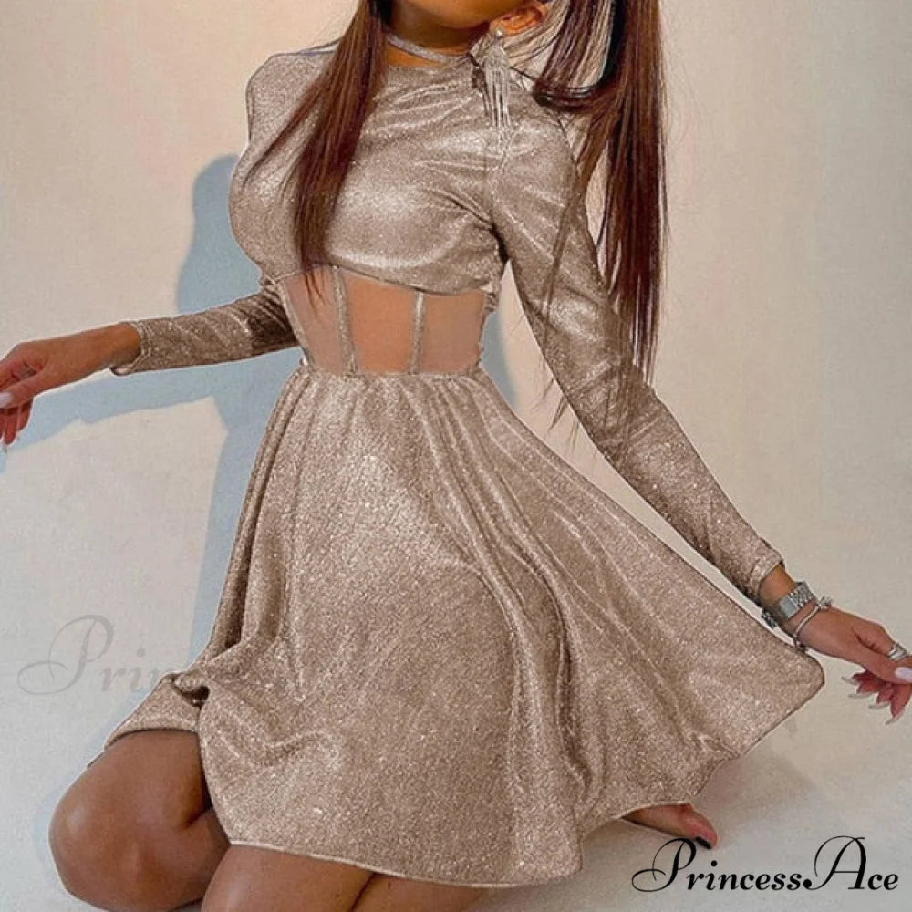 New Femme Sexy hiny Bright Fluffy Dress