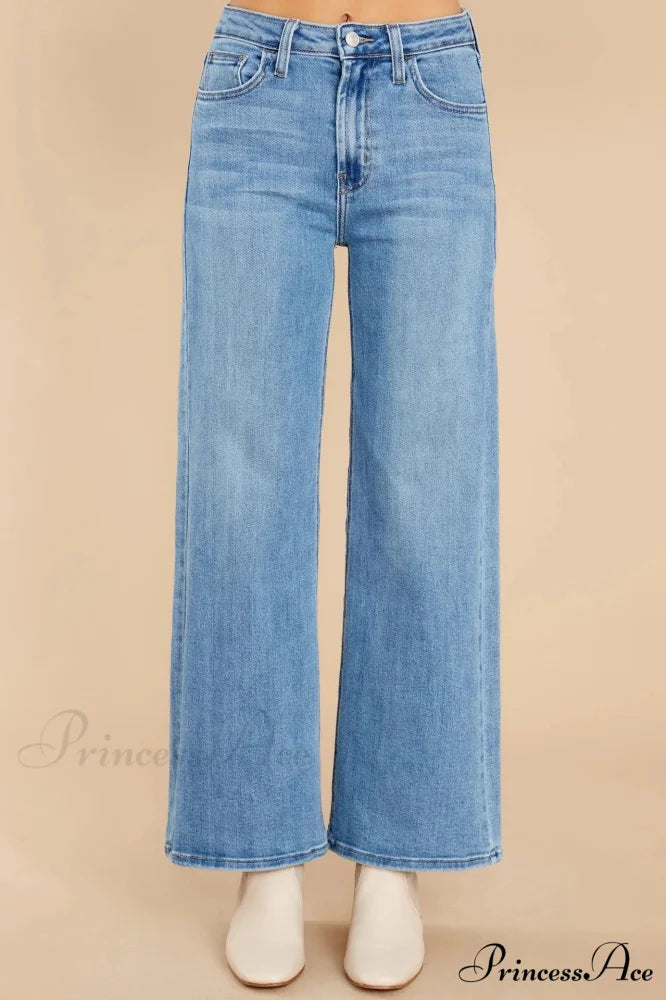 New Loose Straight Leg Casual Fashion Retro Distressed High Waist Wide Leg Cropped Denim Jean