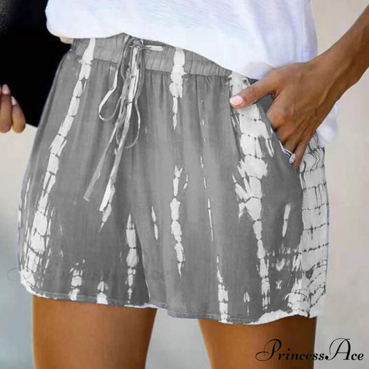 New Tie Dye Print Shorts Gray / 5XL