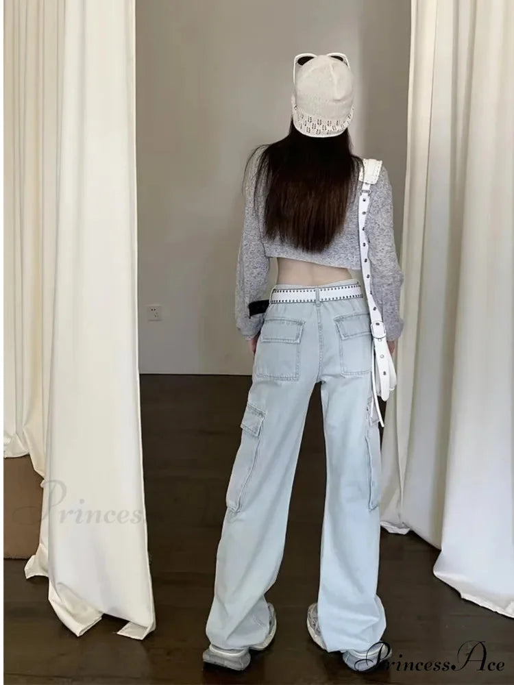 New Vintage Harajuku Aesthetic Clothing Autumn Baggy Fashion Clothes for Teenagers Women’s Jean