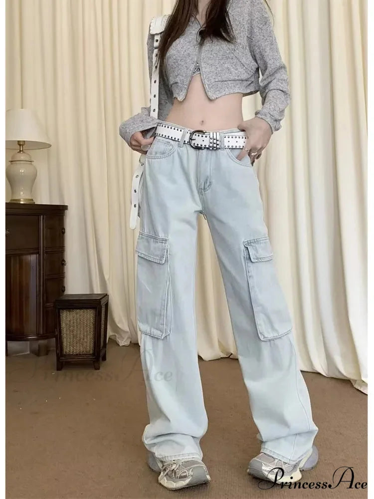 New Vintage Harajuku Aesthetic Clothing Autumn Baggy Fashion Clothes for Teenagers Women’s Jean