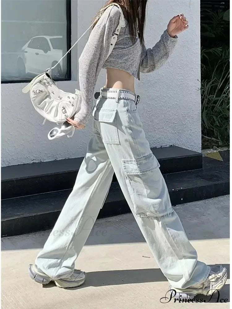 New Vintage Harajuku Aesthetic Clothing Autumn Baggy Fashion Clothes for Teenagers Women’s Jean
