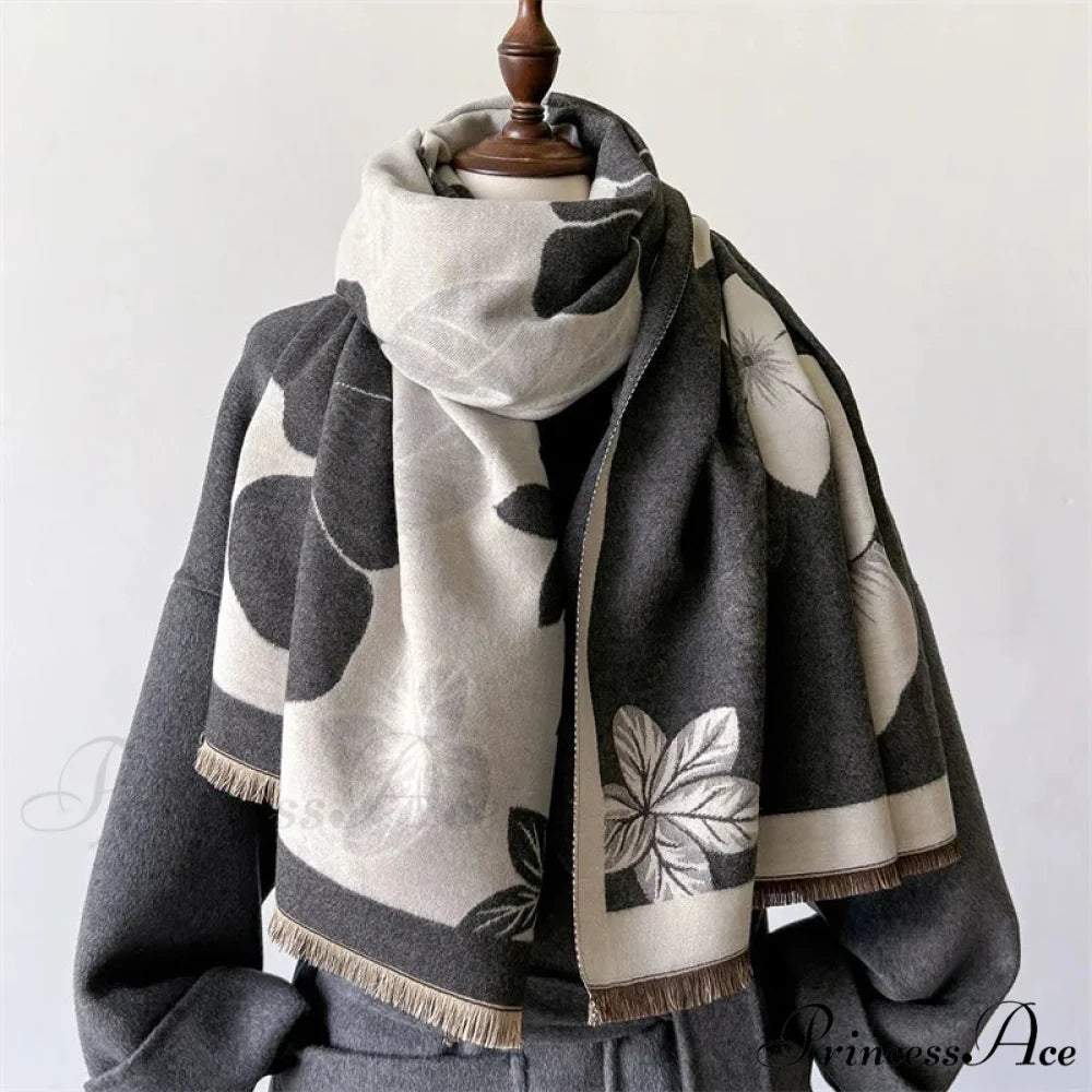 New Winter Cashmere Shawl Wrap Scarf Modified Title: Fresh Winter Cashmere Shawl Wrap Scarf black1 scarf-241228