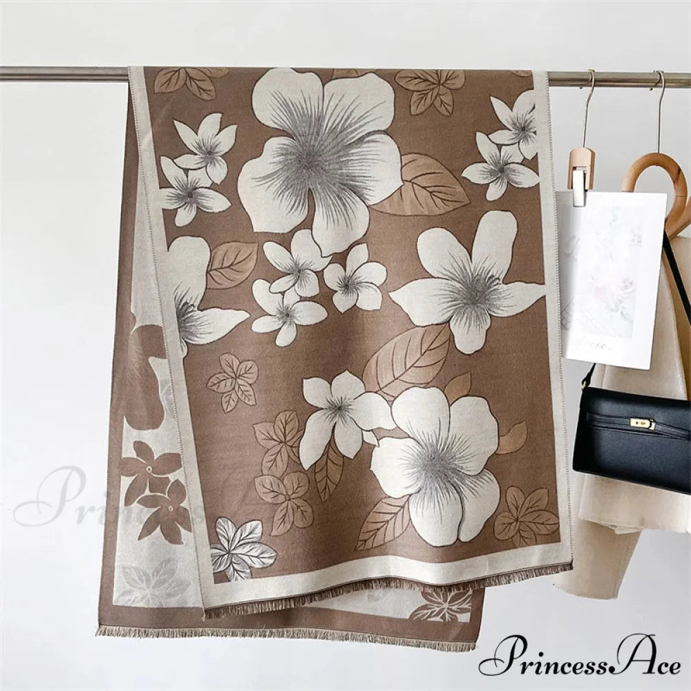 New Winter Cashmere Shawl Wrap Scarf Modified Title: Fresh Winter Cashmere Shawl Wrap Scarf coffee scarf-241228