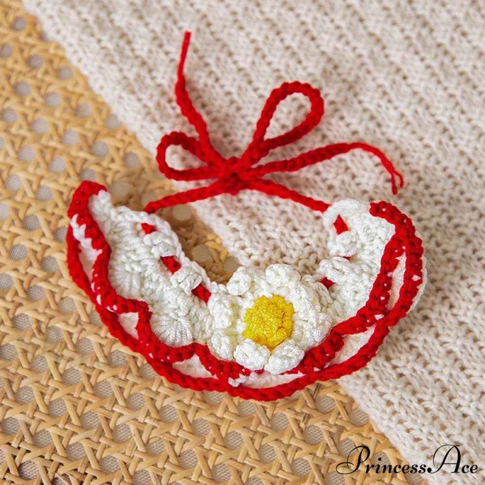 New Year Pet Cat Handwoven Bell Necklace Passion red / XS size