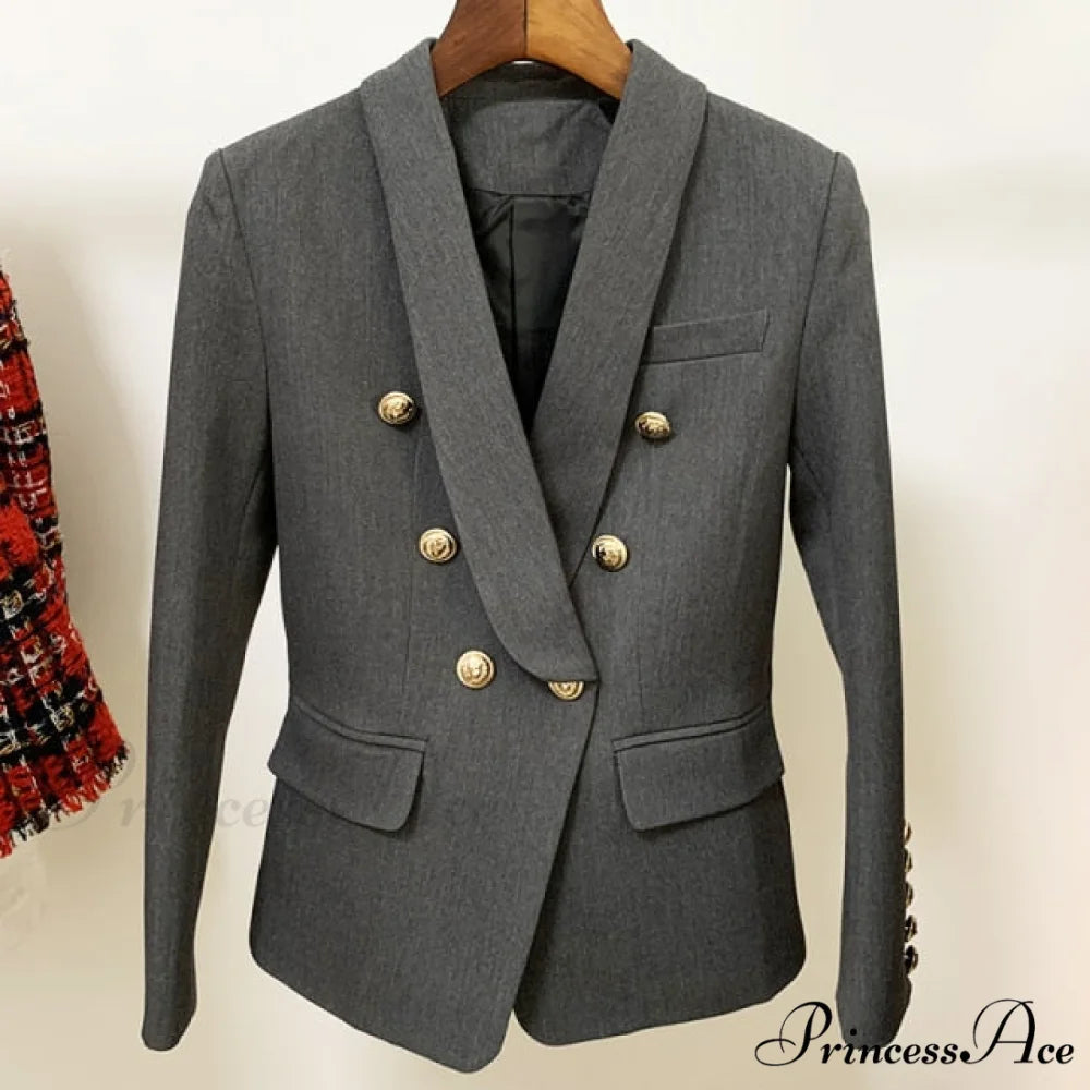 Newest Designer Slim Fitting Blazer Dark Grey / S