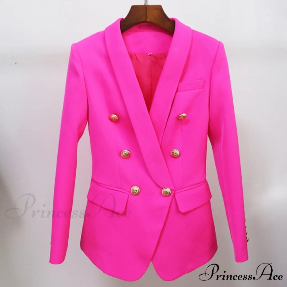 Newest Designer Slim Fitting Blazer Hot pink / S