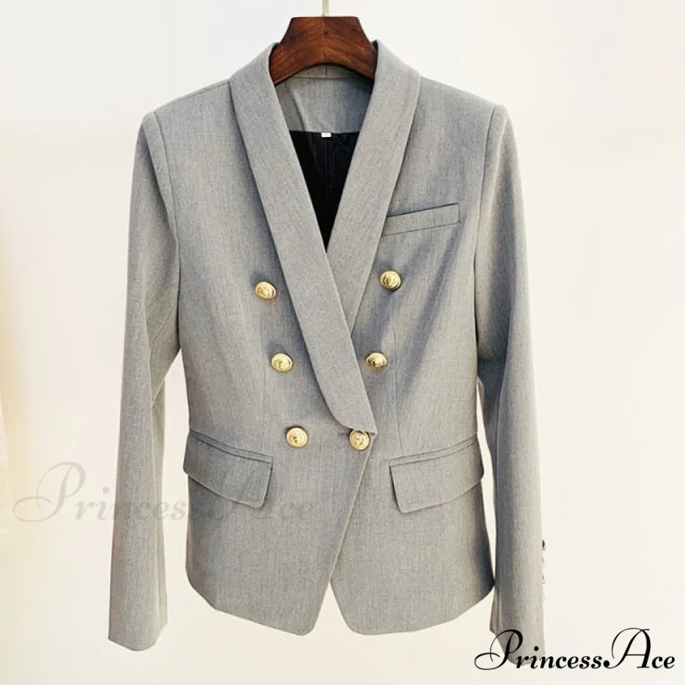 Newest Designer Slim Fitting Blazer Light Grey / S
