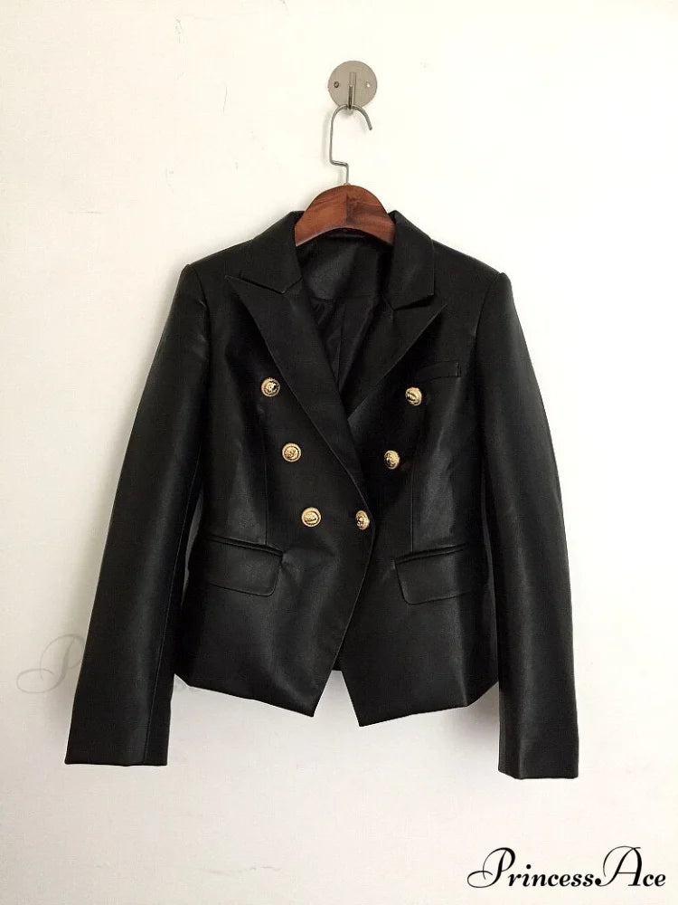 Newest Designer Synthetic Leather Blazer