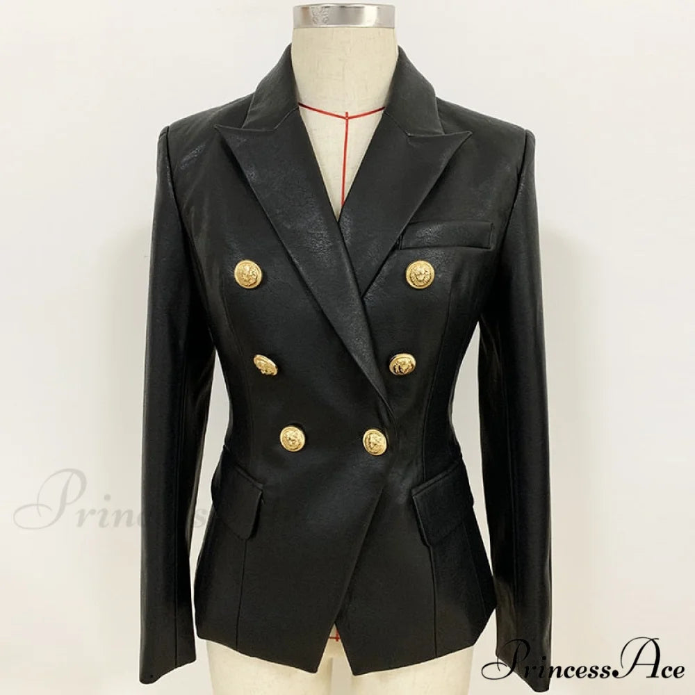 Newest Designer Synthetic Leather Blazer