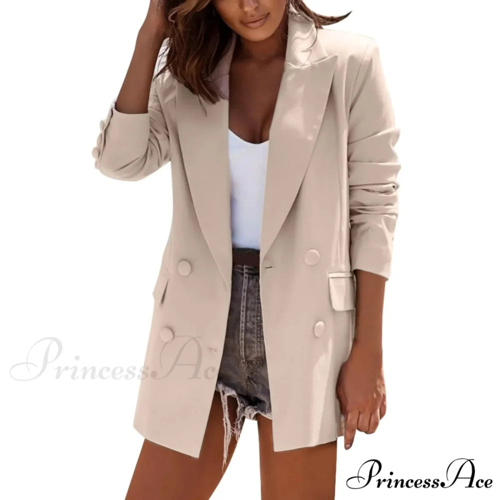 Newest Plus Size Long Sleeve Double Breasted Warm Stylish Elegant Fashionable Versatile Jacket