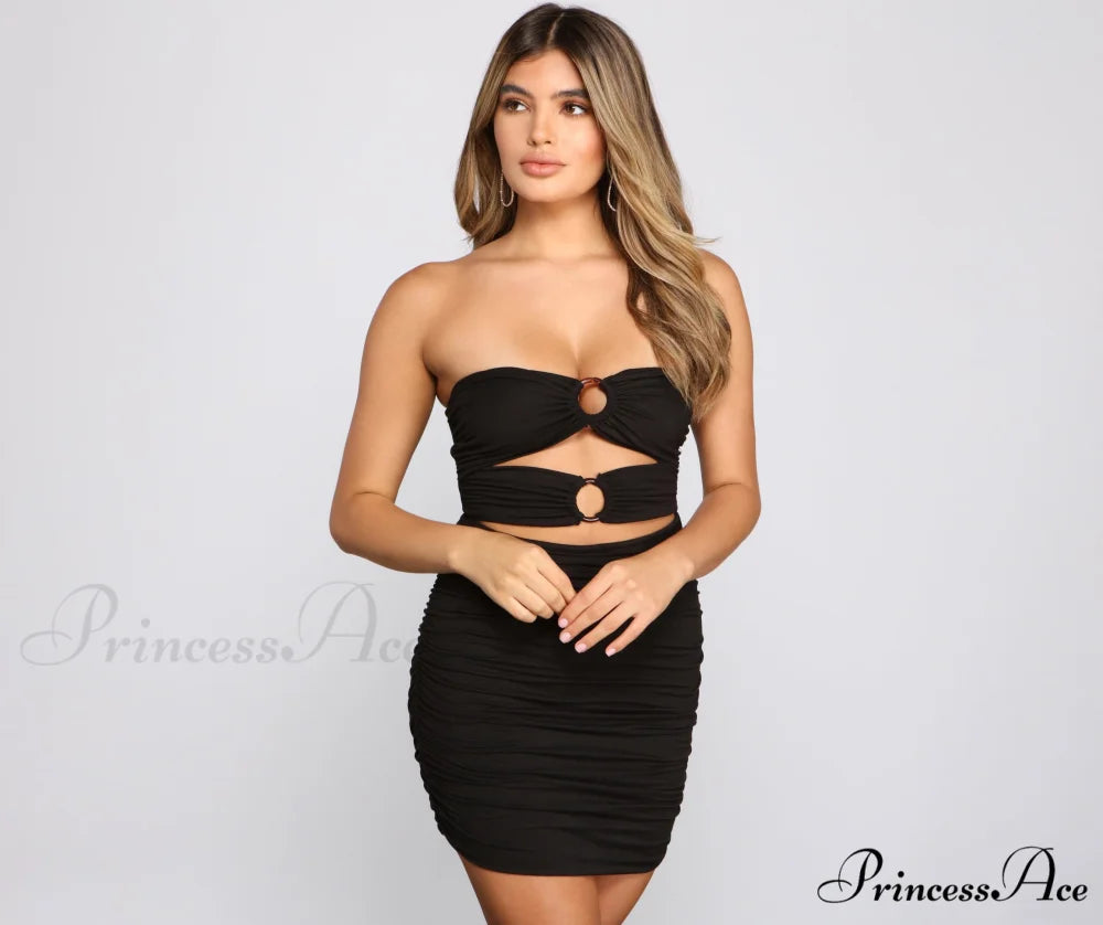 Nights Like This Charming Cutout Mini Dress BLACK / XS