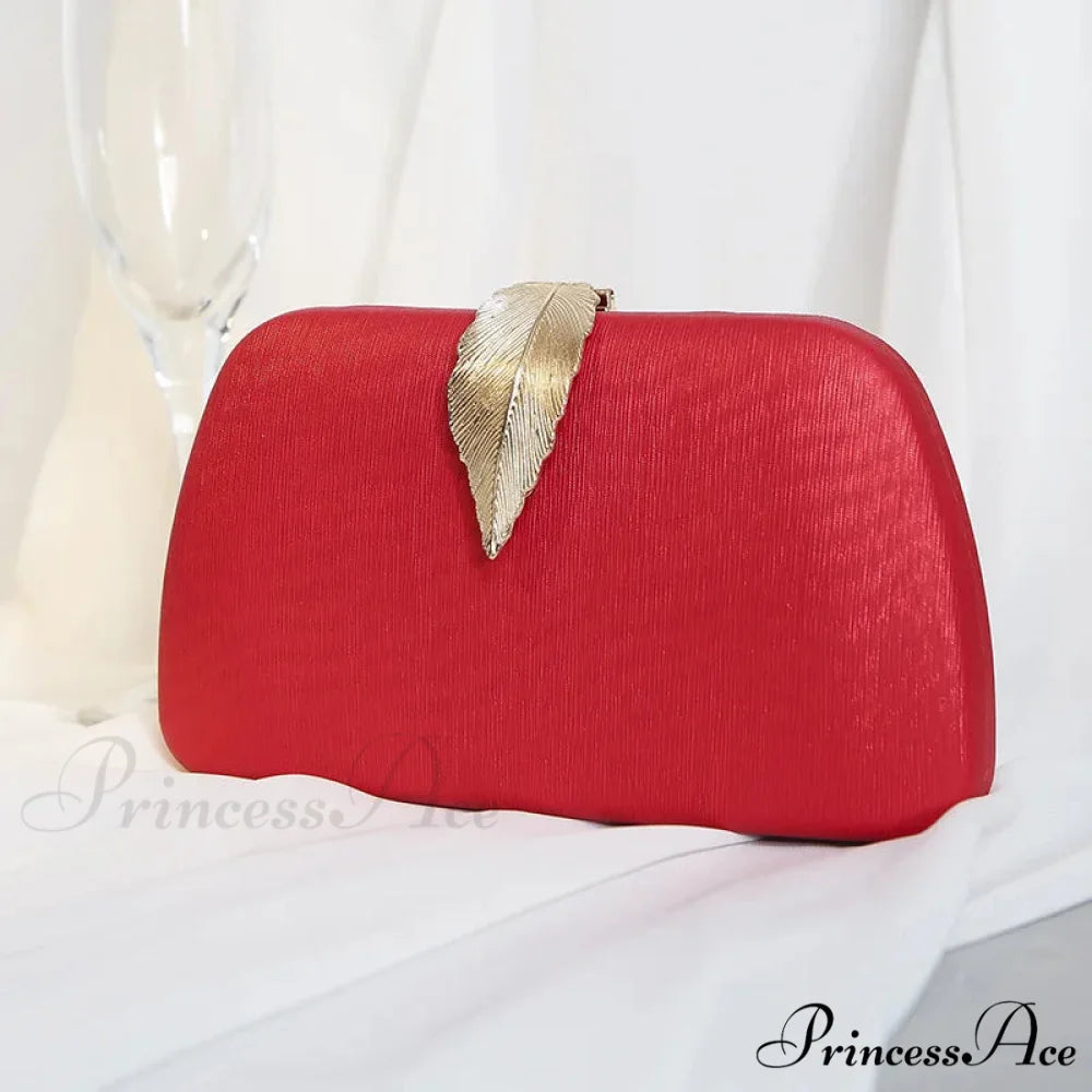 Nighttime Clutch Bead Chain Handbag Marriage Cocktail Gathering Bag Red clutchbag-250126