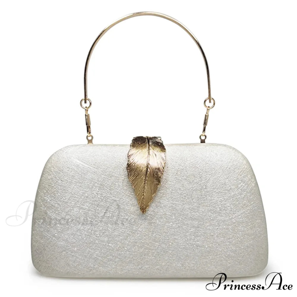 Nighttime Clutch Bead Chain Handbag Marriage Cocktail Gathering Bag white bag clutchbag-250126
