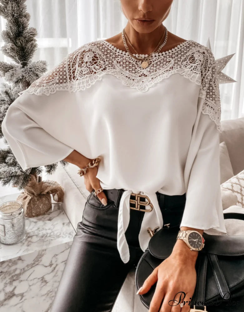 NINO ELEGANCE TOP - Women’s Fashion S / White