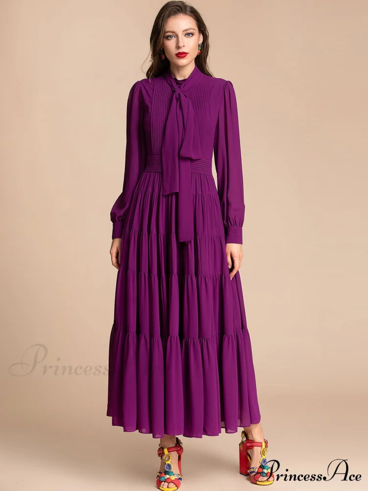 NOVELLA Elegant MAXI DRESS Purple / XL