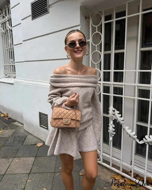 Off Exposed Cashmere Pullover Beige / S swraters-241228