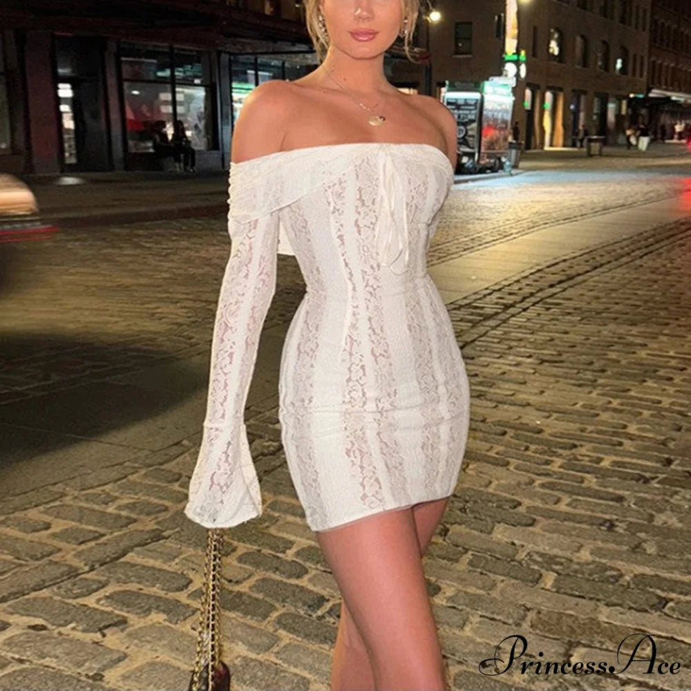 Off-Shoulder Bow Gathered Mini Dress minidress-250223