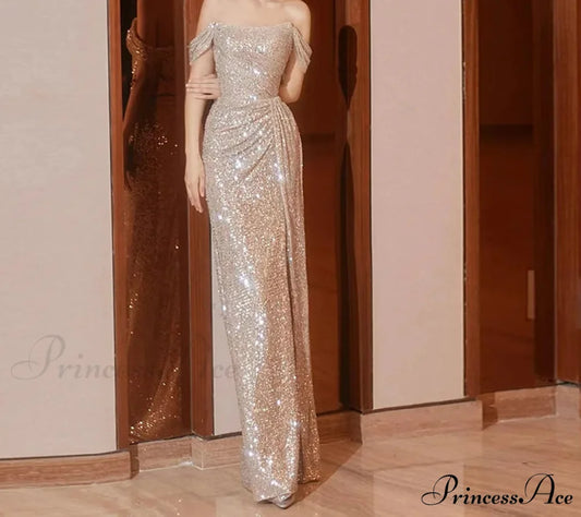 Off Shoulder Sequin Party Dress