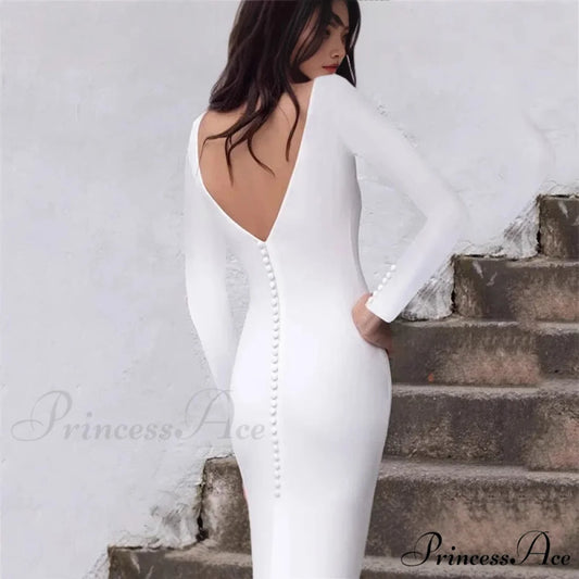 Off-Shoulder Silk Trumpet Bridal Gown white / 2 weddingdress-250223