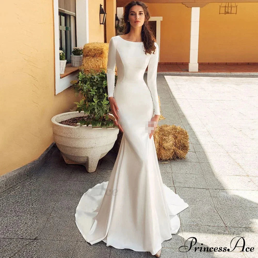 Off-Shoulder Silk Trumpet Bridal Gown off white / 2 weddingdress-250223