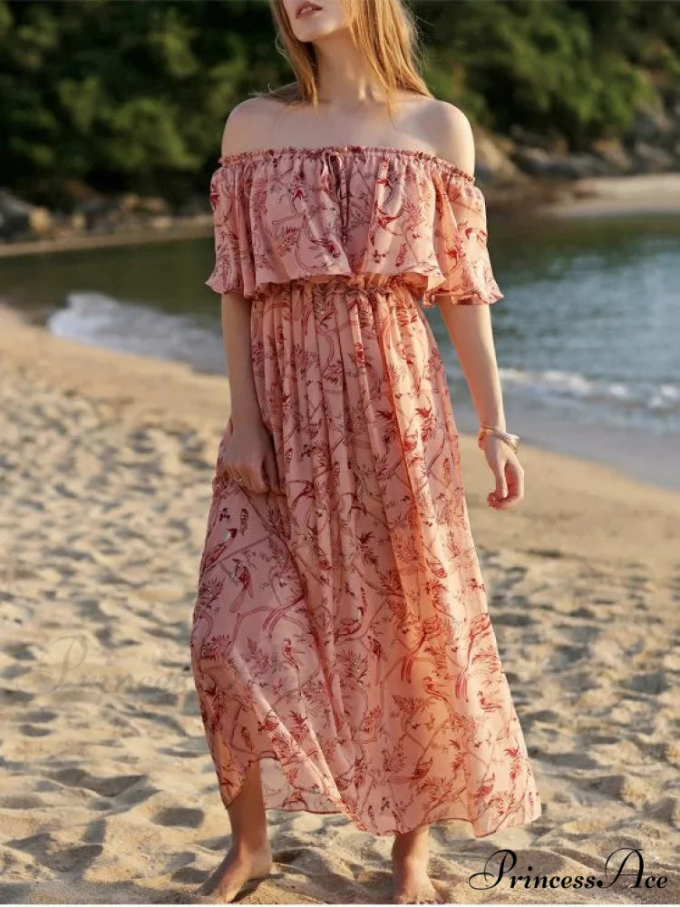 Off The Shoulder Floral Maxi Dress for the Beach