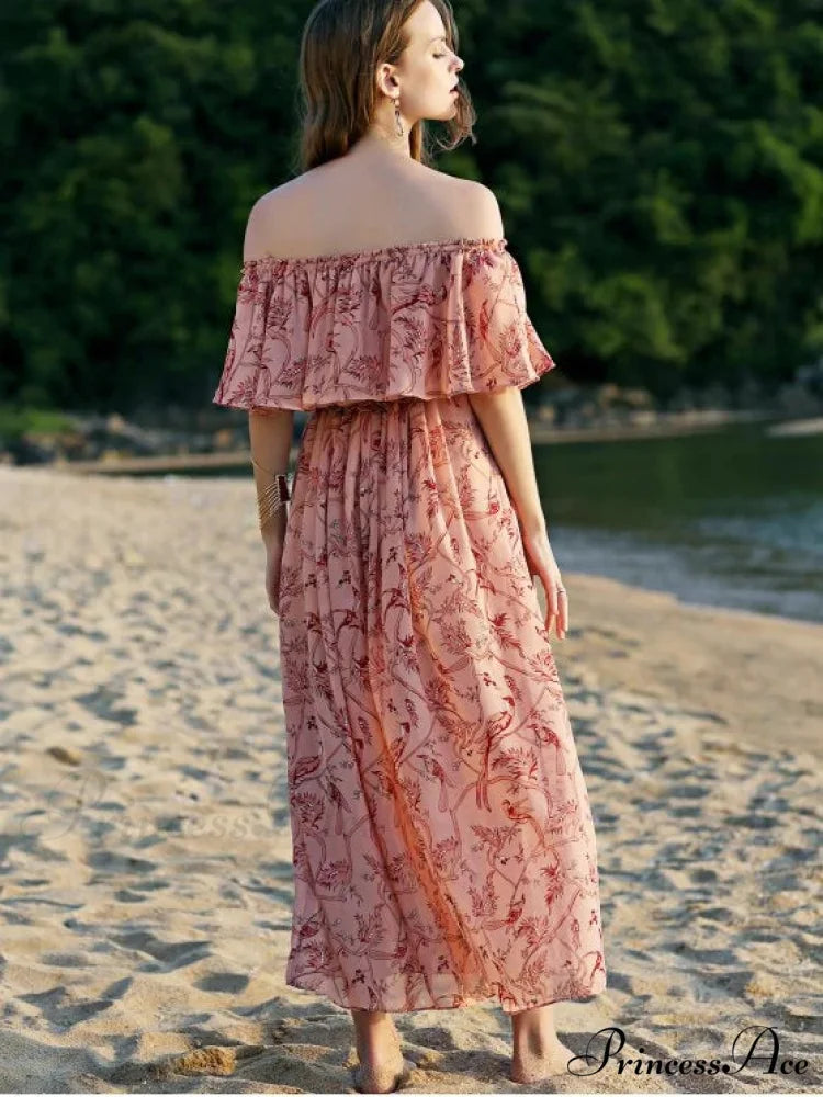 Off The Shoulder Floral Maxi Dress for the Beach