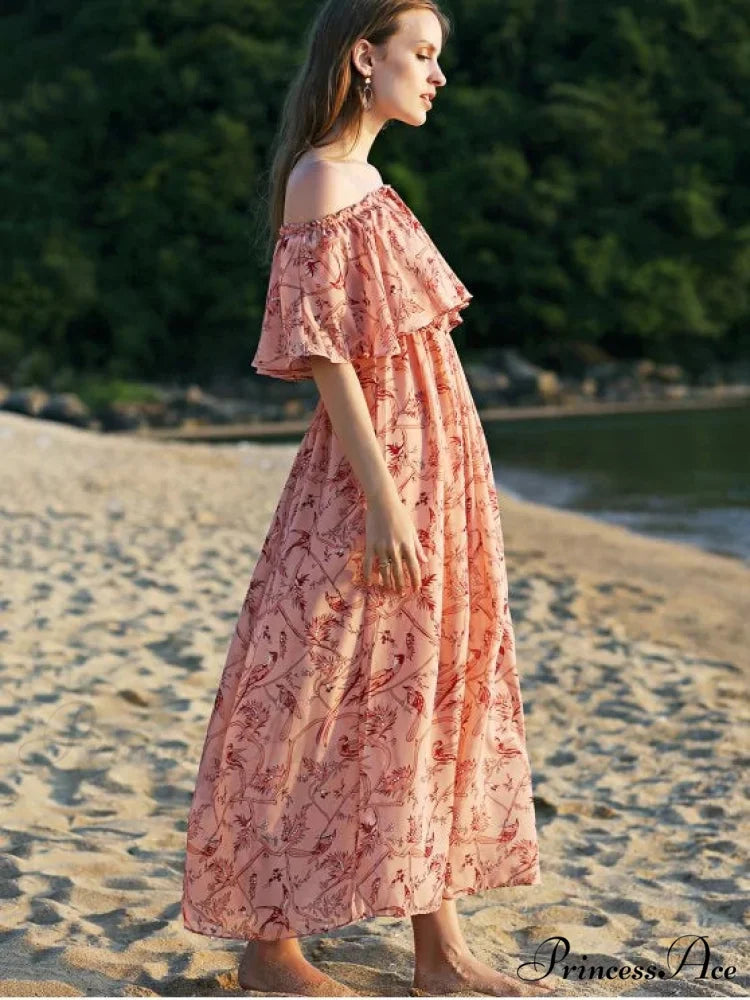 Off The Shoulder Floral Maxi Dress for the Beach