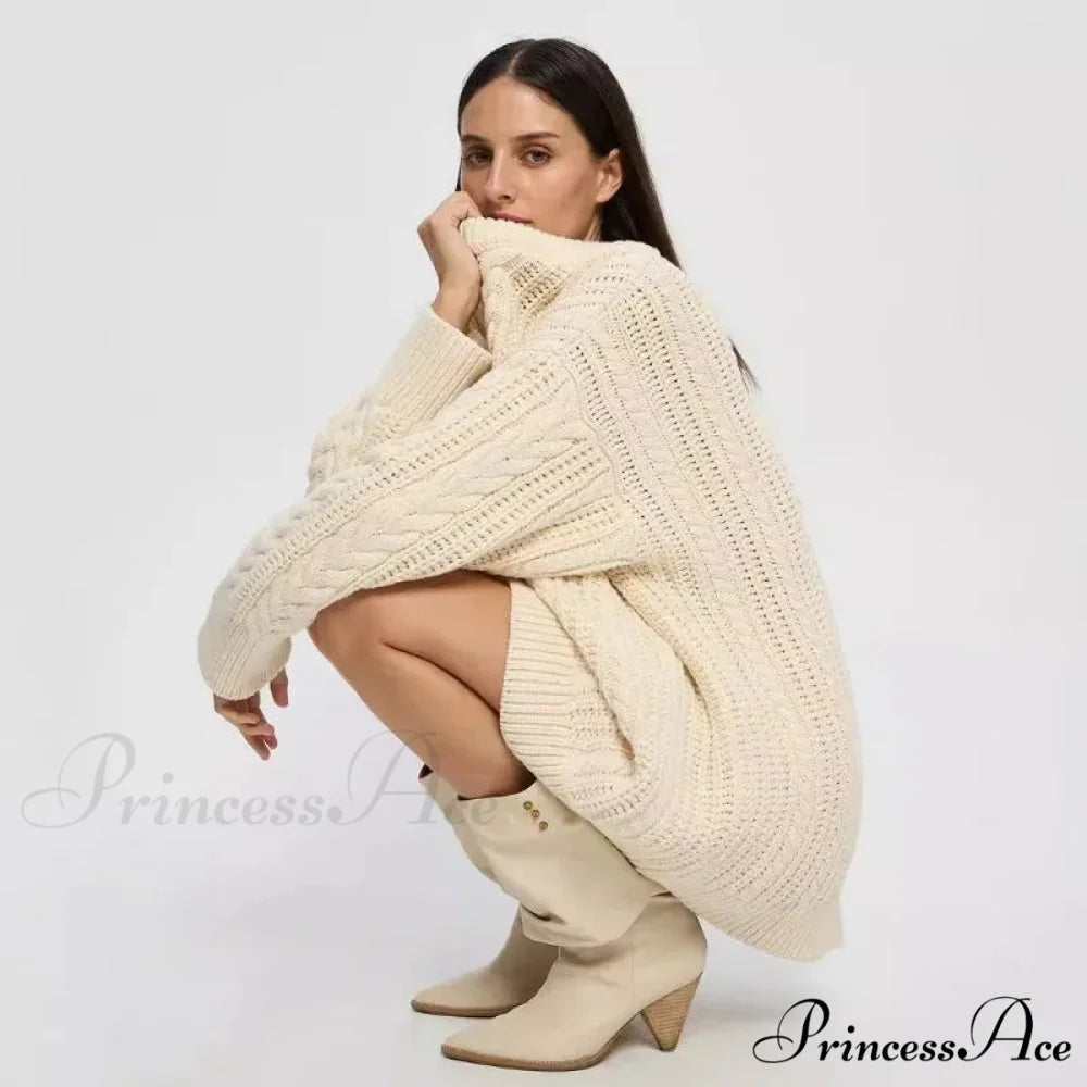 Off-The-Shoulder Monochrome Extended Sleeve Knitted Jumper swraters-241228